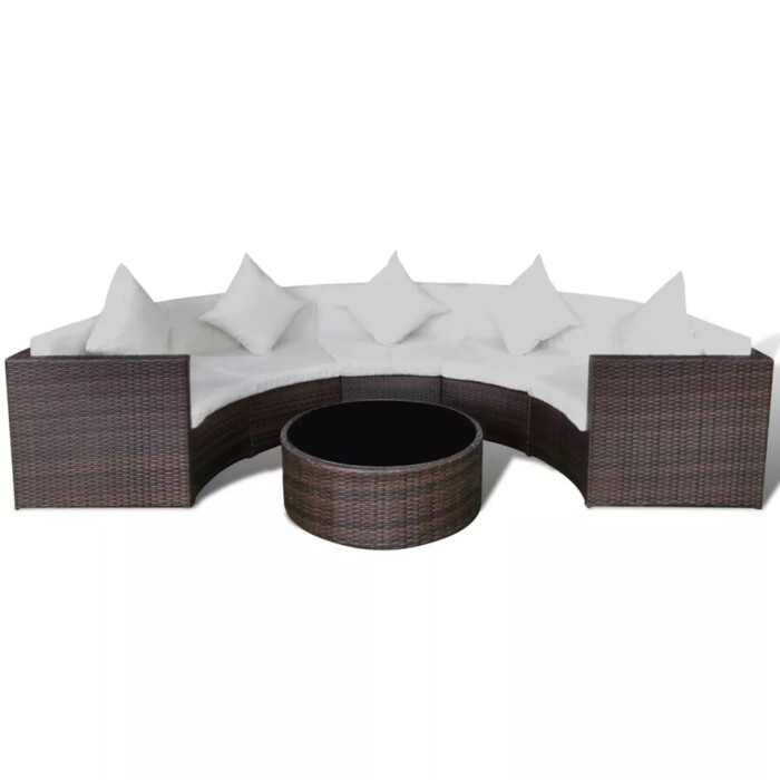 Halvrundt Loungesæt polyrattan 5.pers. - Image 2