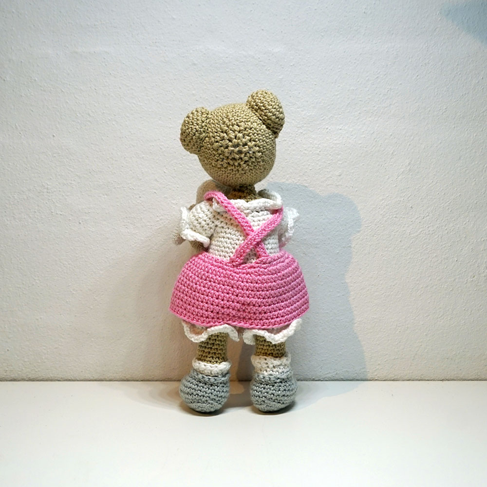 Bamsen Berit med kaninunge | Hæklet - Billede 5