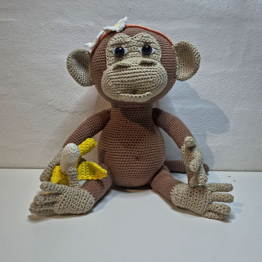 Hæklede Aber - Alvin og Asta | 100% bomuld - Billede 2