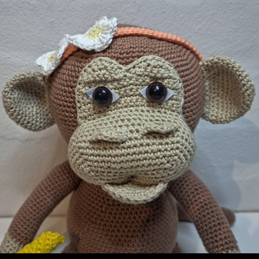 Hæklede Aber - Alvin og Asta | 100% bomuld - Billede 4