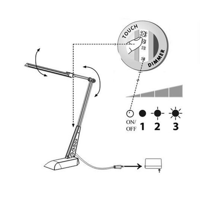 Design skrivebordslampe krom, Leyana - Image 4